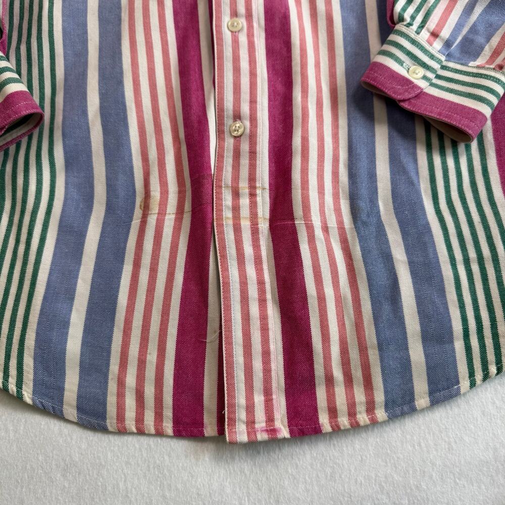 Vintage 90s I.N.C International Concepts Colorful Striped Button Up Shirt Medium - Picture 10 of 15